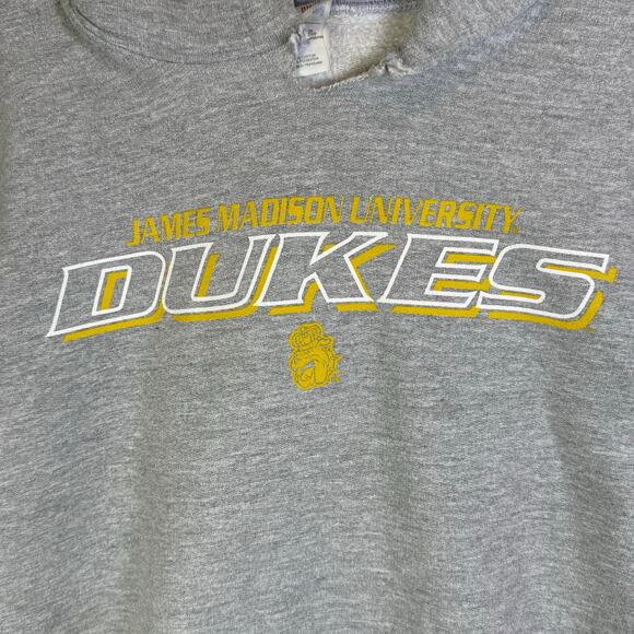 Gildan James Madison university men’s cutoff hoodie size medium gray - Picture 2 of 6